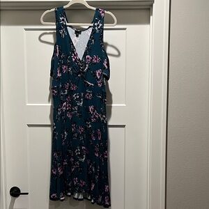 NEW Torrid Teal and Pink Floral Midi Dress